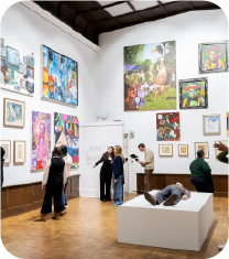 Gallery interior with visitors